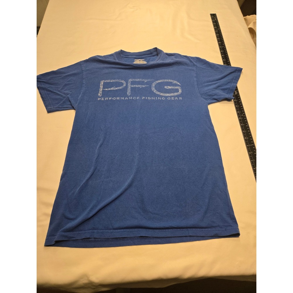 Columbia PFG T-Shirt Mens Medium Blue Excellent Fishhook Graphic Tee